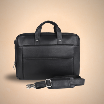 Premium Black Leather Bag: Timeless Elegance with Stylish Functionality