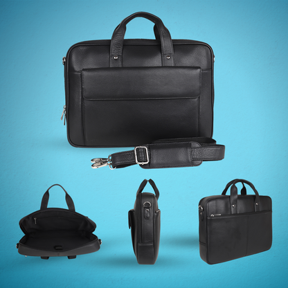 Premium Black Leather Bag: Timeless Elegance with Stylish Functionality