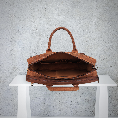 Unisex Leather Office Bags: Premium Brown Leather Utility for Professionals