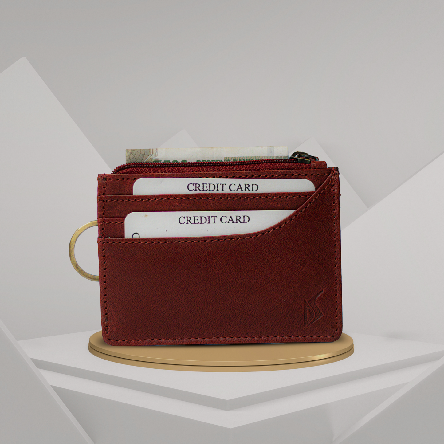 Versatile Card Holder Wallet - Modern Elegance with Key Holder & Zip Closure